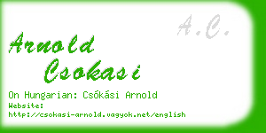 arnold csokasi business card